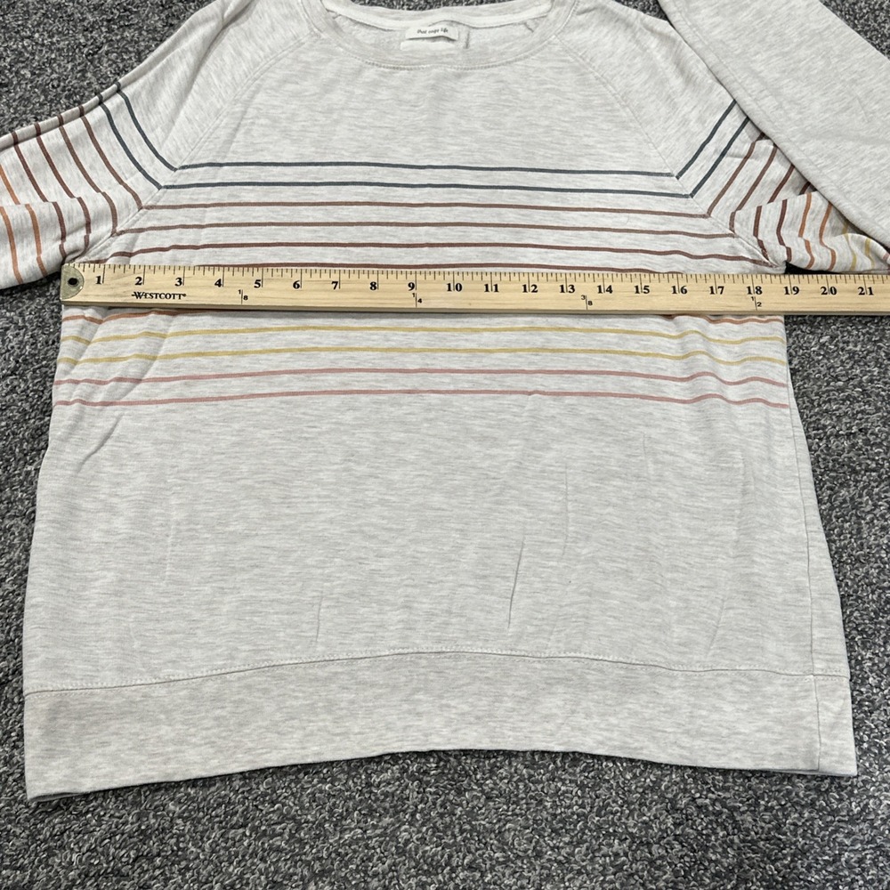 Thread & Supply That Cozy Life Long Sleeve Shirt Size Small Striped Crew Neck - Picture 6 of 7